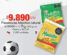 Metro Maizitos pasabocas natural o limón oferta