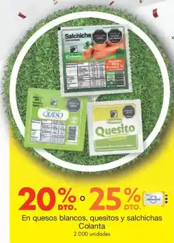 Metro Colanta en quesos blancos, quesitos y salchichas oferta