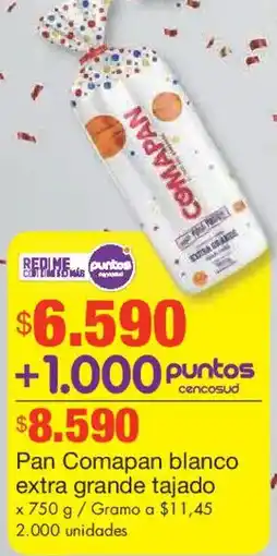 Metro Pan comapan blanco extra grande tajado oferta