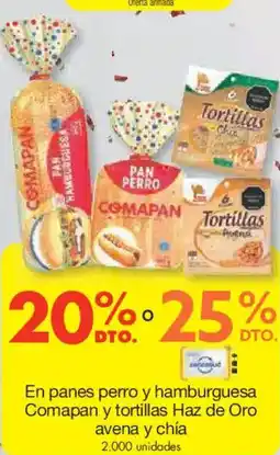 Metro En panes perro y hamburguesa comapan y tortillas haz de oro avena y chía oferta