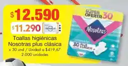 Metro Nosotras toallas higiénicas plus clásica oferta