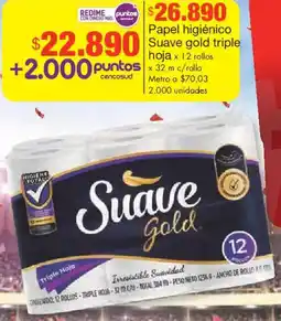 Metro Suave gold papel higiénico triple oferta