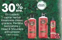 Metro En cuidado capilar herbal essencess classic granada, pantene biotinamina y head & shoulders anticomezón oferta