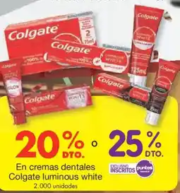 Metro Colgate en cremas dentales luminous white oferta