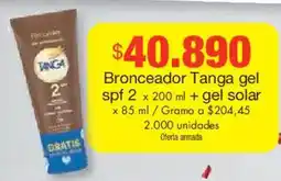 Metro Tanga bronceador gel spf 2 oferta