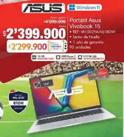Metro Asus portátil vivobook 15 oferta