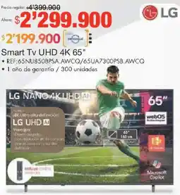 Metro Lg smart tv uhd 4k 65" oferta