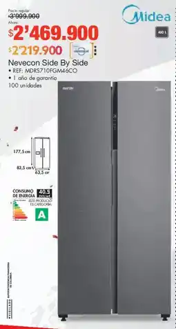 Metro Midea nevecon side by side oferta