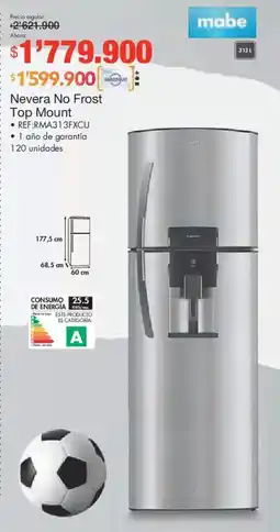 Metro Mabe nevera no frost top mount oferta