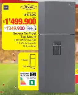 Metro Haceb nevera no frost top mount oferta