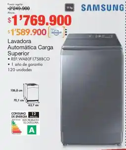 Metro Samsung lavadora automática carga superior oferta