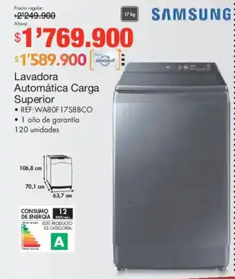 Metro Samsung lavadora automática carga superior oferta