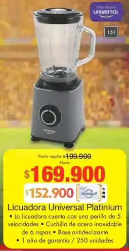 Metro Universal licuadora platinium oferta