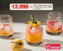 Metro Cristar set x 3 vasos cairo cortos c/set o estambul cortos oferta