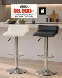 Metro M+design silla bar negro y beige oferta