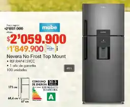 Metro Mabe nevera no frost top mount oferta
