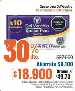 Alkosto Del vecchio - queso pera snack oferta