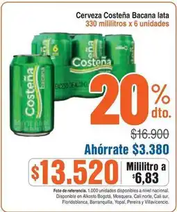 Alkosto Costeña - cerveza bacana lata oferta