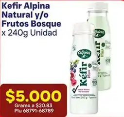 La Gran Colombia Kefir alpina natural y/o frutos bosque oferta
