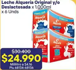 La Gran Colombia Alquería leche original y/o deslactosada oferta