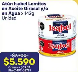 La Gran Colombia Isabel lomitos atún en aceite girasol y/o en agua oferta