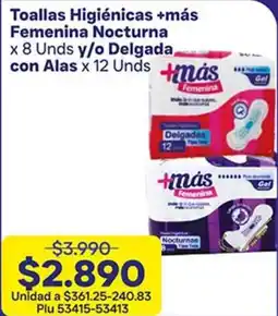 La Gran Colombia Toallas higiénicas +más femenina nocturna oferta