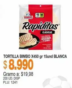 Mercar Bimbo tortilla blanca oferta