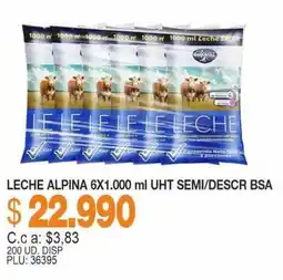 Mercar Alpina leche uht semi/descr bsa oferta