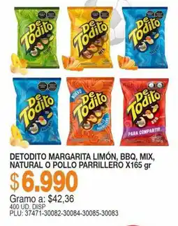 Mercar Detodito margarita limón, bbq, mix, natural o pollo parrillero oferta