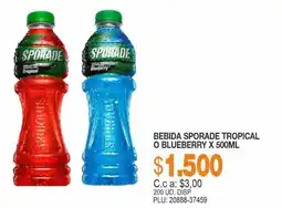 Mercar Sporade bebida tropical o blueberry oferta