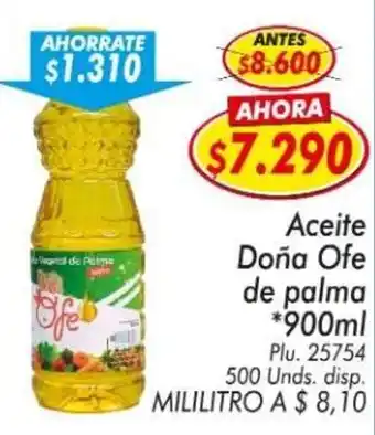 Doña ofe de palma aceite