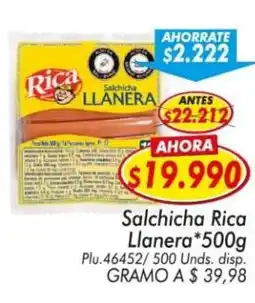 Mercapava Rica salchicha llanera oferta