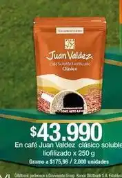 Jumbo Juan valdez café - en cafe clasico soluble liofilizado oferta