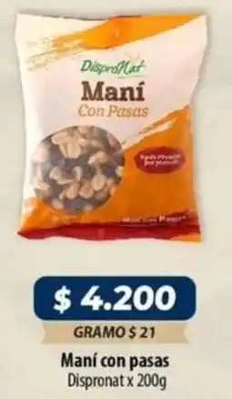 El Cámbulo Dispronat maní con pasas oferta