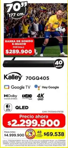 Alkomprar Kalley smart tv 70" oferta