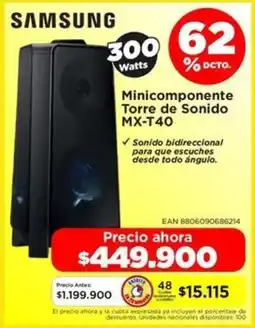 Alkomprar Samsung minicomponente torre de sonido MX-T40 oferta