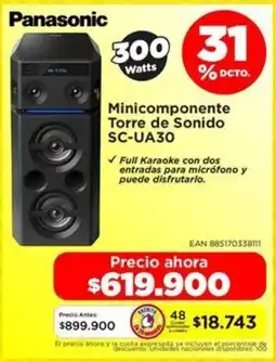 Alkomprar Panasonic minicomponente torre de sonido SC-UA30 oferta
