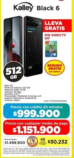 Alkomprar Kalley black 6 oferta