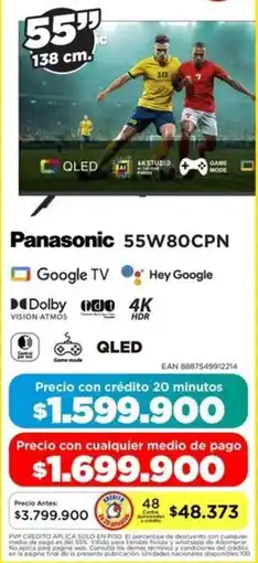 Alkomprar Panasonic smart tv 55" oferta