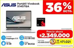 Alkomprar Asus portátil vivobook X1407QA oferta