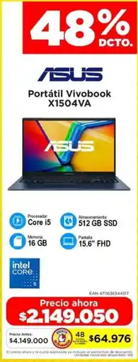 Alkomprar Asus portátil vivobook X1504VA oferta