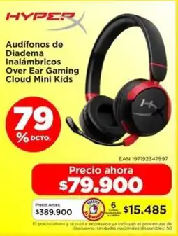 Alkomprar Hyper audífonos de diadema inalámbricos over ear gaming cloud mini kids oferta