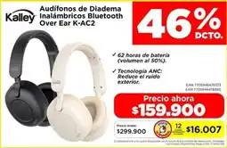 Alkomprar Kalley audífonos de diadema inalámbricos bluetooth oferta