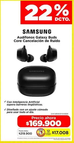 Alkomprar Samsung audífonos galaxy buds core cancelación de ruido oferta