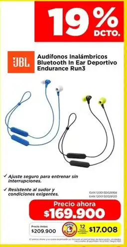 Alkomprar Jbl audífonos inalámbricos bluetooth in ear deportivo oferta