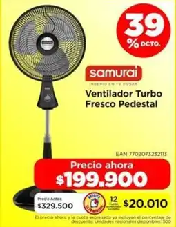 Alkomprar Samurai ventilador turbo fresco pedestal oferta