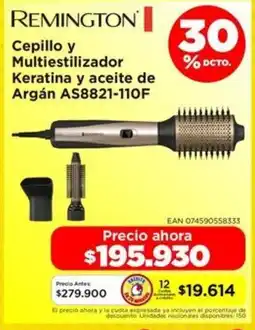Alkomprar Remington cepillo y multiestilizador keratina y aceite de argán oferta