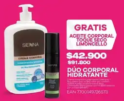 Alkomprar Sienna dúo corporal hidratante oferta