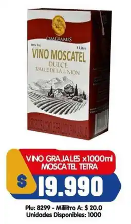 Surtifamiliar Vino grajales moscatel tetra oferta