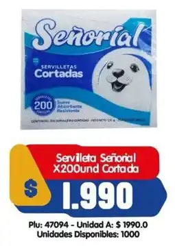 Surtifamiliar Señorial servilleta cortada oferta
